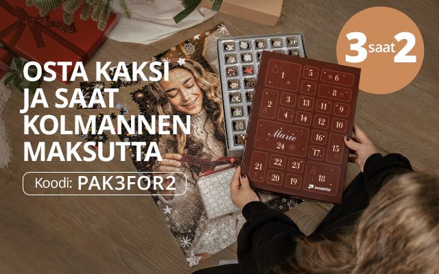 OSTA KAKSI JA SAAT KOLMANNEN MAKSUTTA.