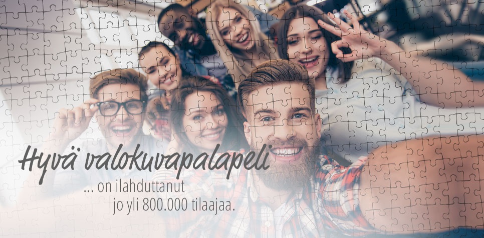 Valokuvapalapeli: tyytyväistä asiakasta